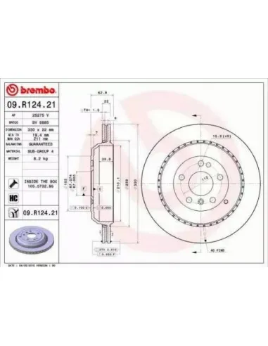 09.R124.21 Disco de freno Brembo