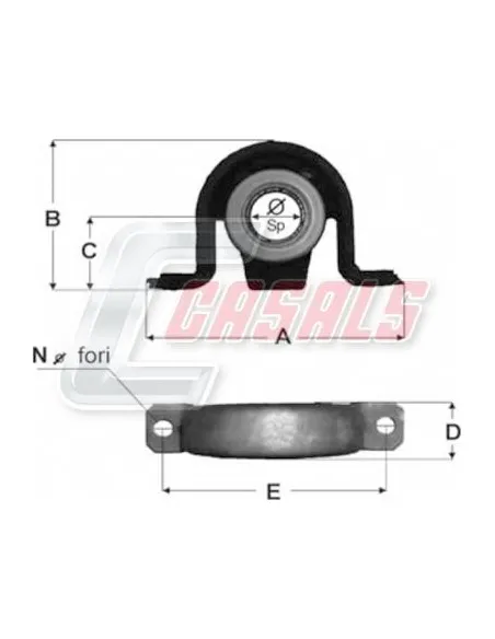 SOPORTE TRANSMISION 45X17X71.5X190