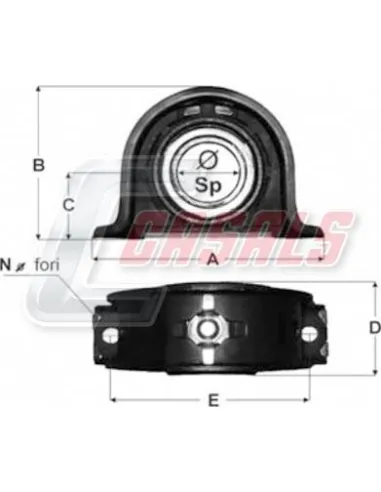 SOPORTE TRANSMISION 55X20X61X168