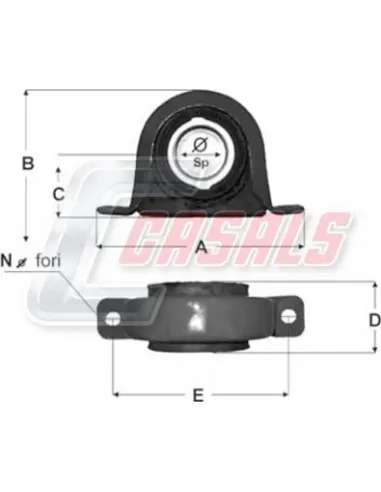 SOPORTE TRANSMISNION 35X25X52X167