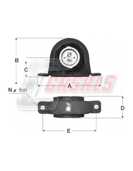 SOPORTE TRANSMISNION 35X25X52X167