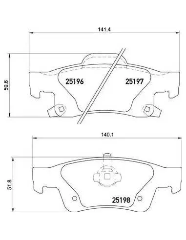 P37016 Juego de pastillas de freno Brembo