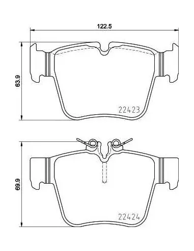 Juego de pastillas de freno traseras Brembo P50133 para Mercedes-Benz