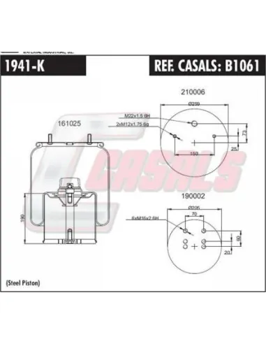 Sus.Neumatica Bpw 30" Campana Metal