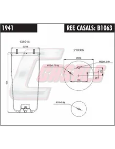 Fuelle de suspensión neumática B1063 BPW