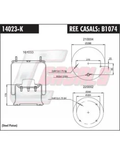 Fuelle de suspensión neumática B1074 Krone