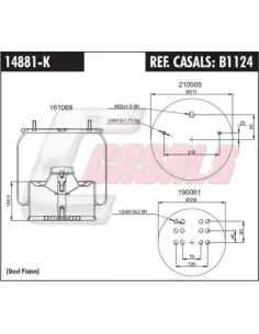 Fuelle de suspensión neumática B1124 BPW