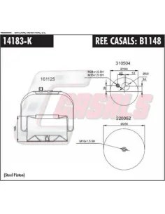 Fuelle de suspensión neumática B1148 Mercedes-Benz