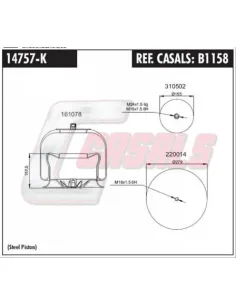 Fuelle de suspensión neumática B1158 Mercedes-Benz eje delantero