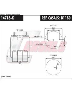 Fuelle de suspensión neumática B1180 Volvo eje delantero