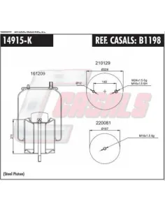 Fuelle de suspensión neumática B1198 Renault Trucks