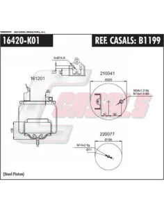 Fuelle de suspensión neumática B1199 Volvo eje trasero izquierdo