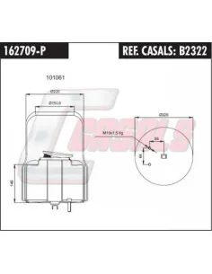 Fuelle de suspensión neumática B2322 Volvo eje delantero