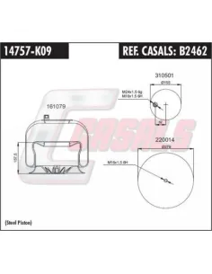 Fuelle de suspensión neumática B2462 Mercedes-Benz