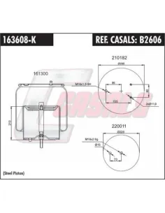 Fuelle de suspensión neumática B2606 SCANIA eje trasero