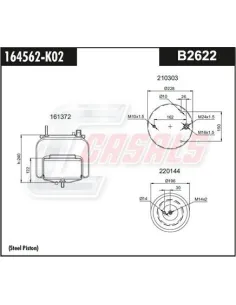 Fuelle de suspensión neumática B2622 Volvo eje trasero