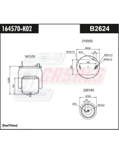 Fuelle de suspensión neumática B2624 Volvo eje trasero