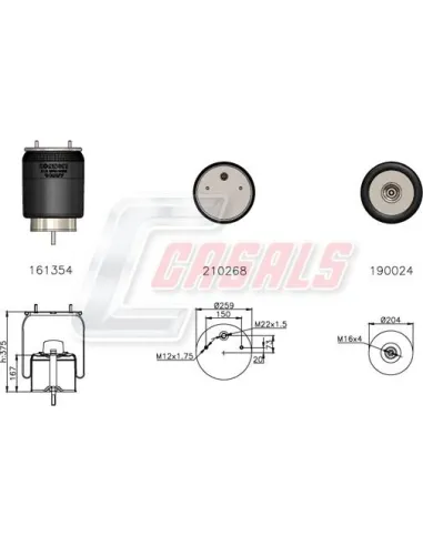 Sus.Neumatica Piston Acero