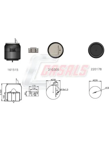 Sus.Neumatica Piston Acero