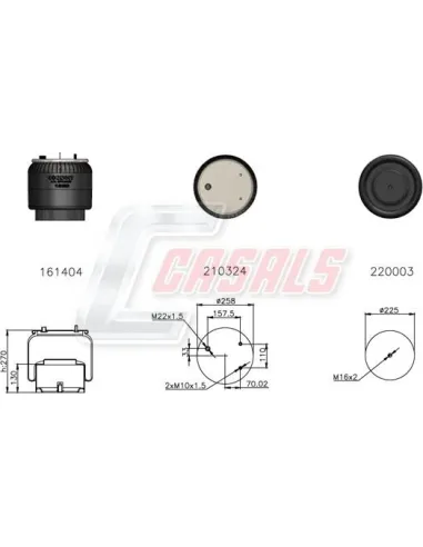 Sus.Neumatica Piston Acero