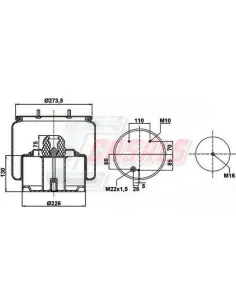 Fuelle de suspensión neumática B2997 DAF