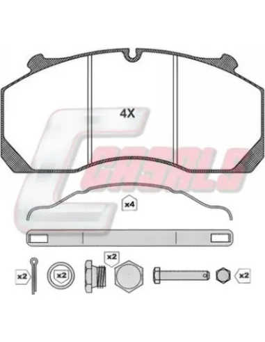 Juego Pastillas Freno Meritor Dx25