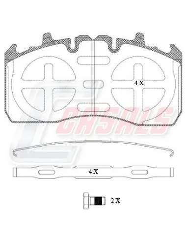 Kit Pastillas Freno Meritor Elsa-Ex225-2