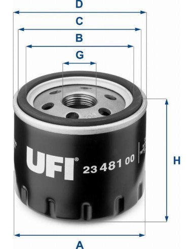 Filtro de aceite UFI 23.481.00
