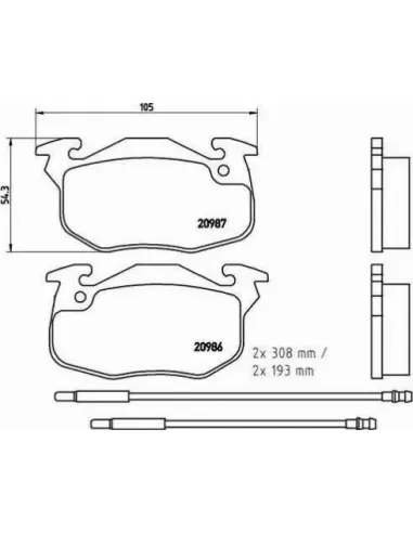 Brembo P 61 044 - Juego de pastillas de freno