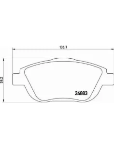 Juego de pastillas de freno de disco Brembo P61103 para Citroën C3 /