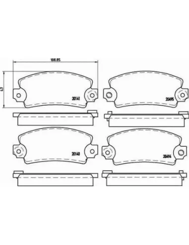 P68001 Juego de pastillas de freno Brembo