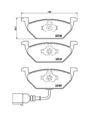 Brembo P 85 072 - Juego de pastillas de freno Golf V