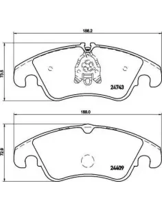 Juego de pastillas de freno delanteras Brembo P85098 para Audi A4 /