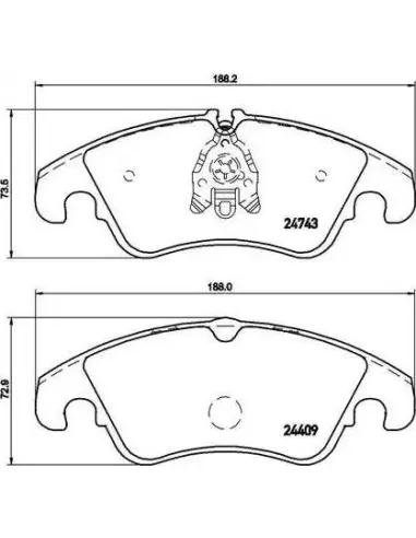 Juego de pastillas de freno delanteras Brembo P85098 para Audi A4 /