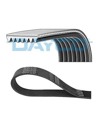 Correa poli-V Dayco 7PK1687S 7 canales 1687 mm ID 84608