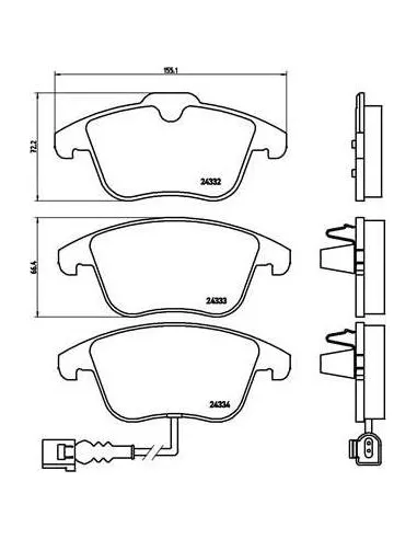 P85112X Juego de pastillas de freno Brembo