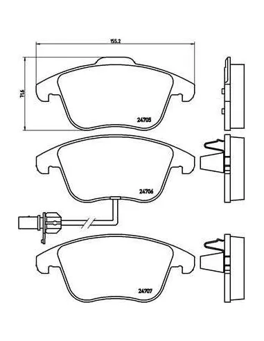 P85113X Juego de pastillas de freno Brembo